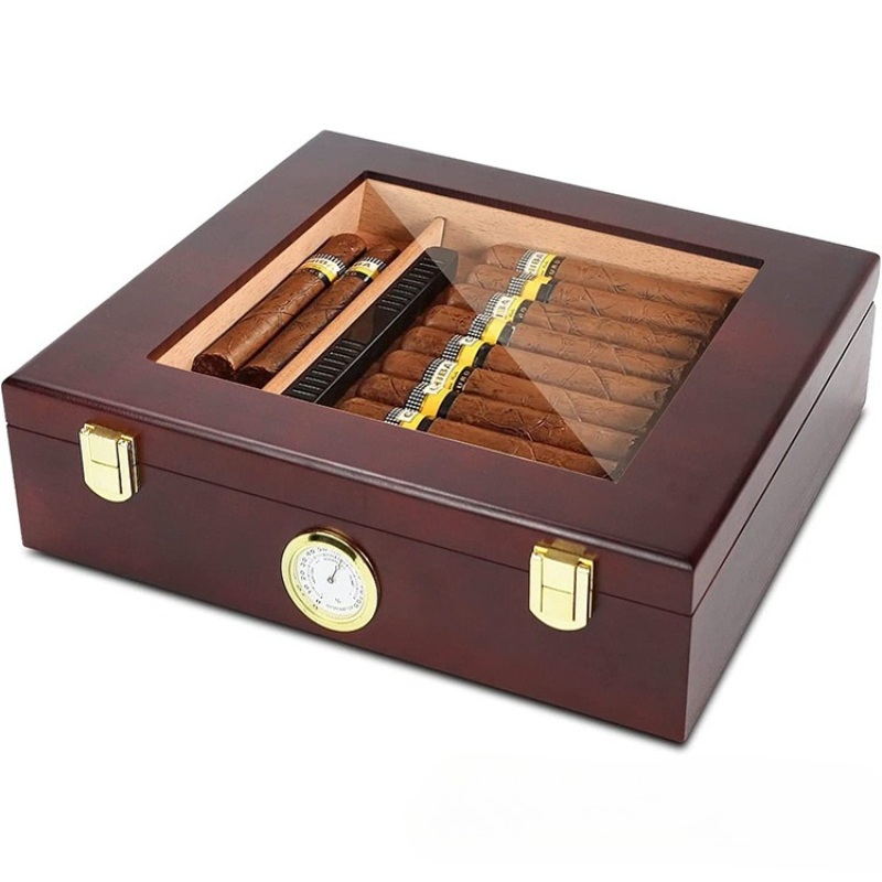 Premium Cigar Case - علبة سيجار مرطبة مع مرطب ومقياس