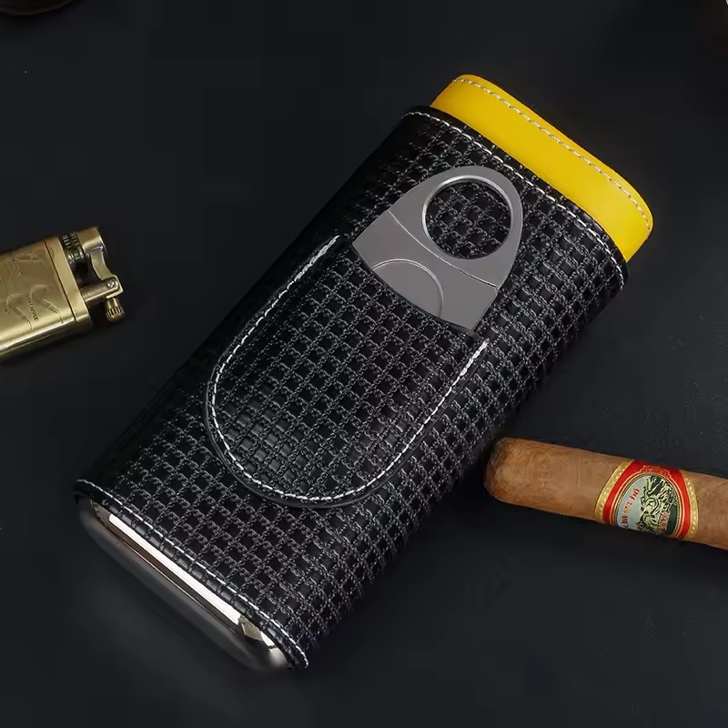 Premium Cigar Case - علبة سيجار جلدية محمولة مع بطانة