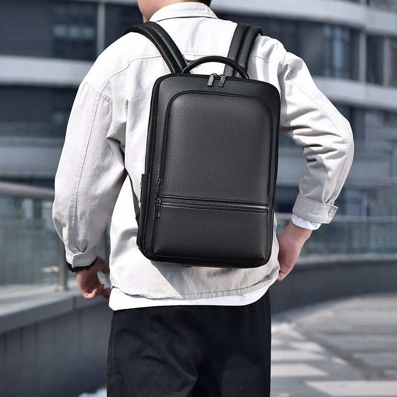 Leather Briefcase - بو الجلود على ظهره للرجال ،