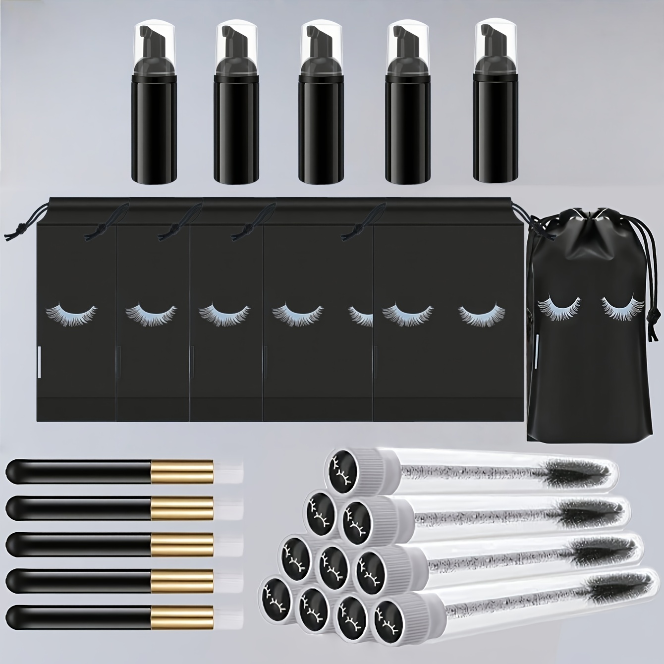Travel Luggage Set - مجموعة العناية بالرموش مكونة من 20