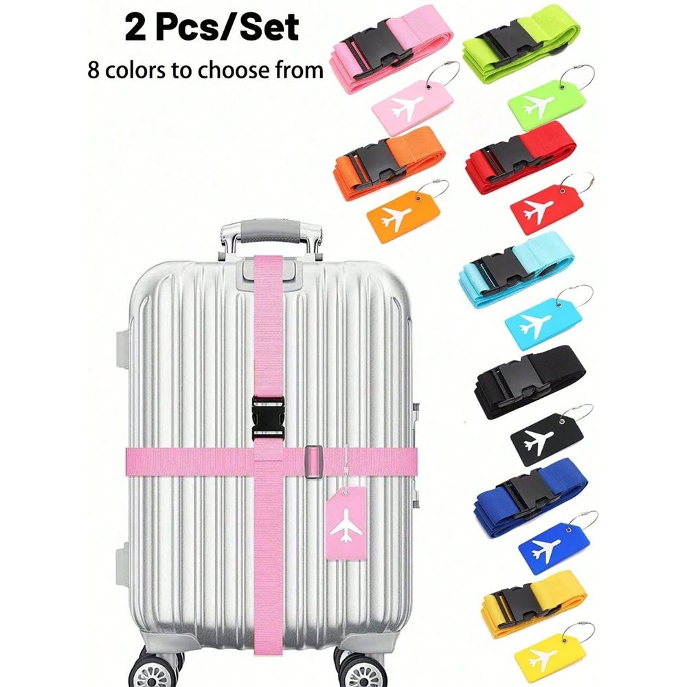 Travel Luggage Set - مجموعة حزام الأمتعة مع علامة الأمتعة