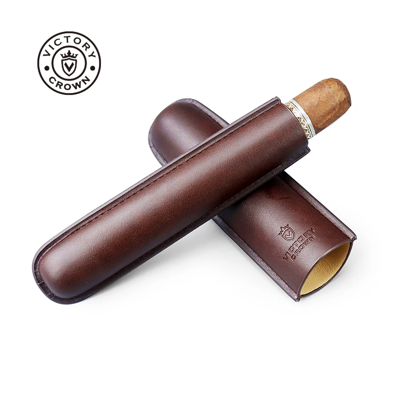Premium Cigar Case - الجلود السيجار أنبوب هوميدور المحمولة مقاوم
