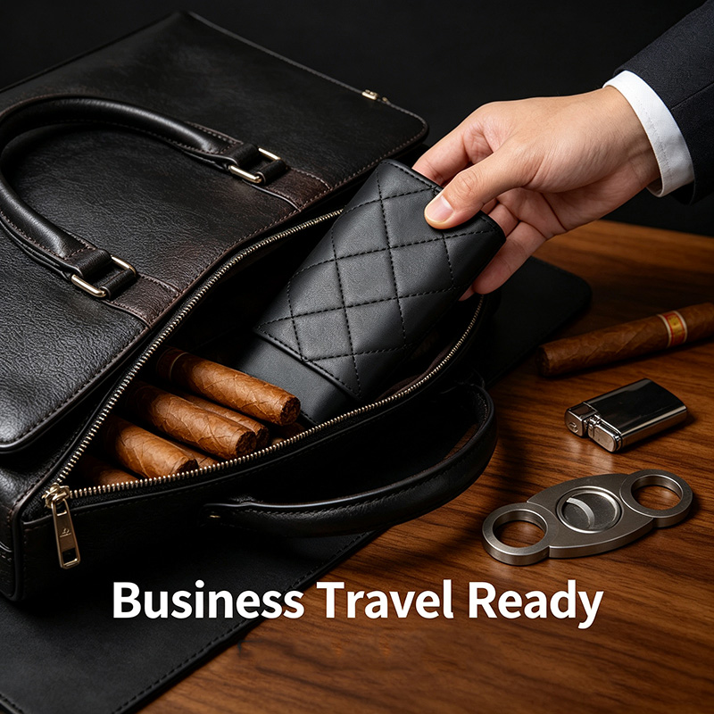 Premium Cigar Case - علبة سيجار كبيرة الحجم من الجلد