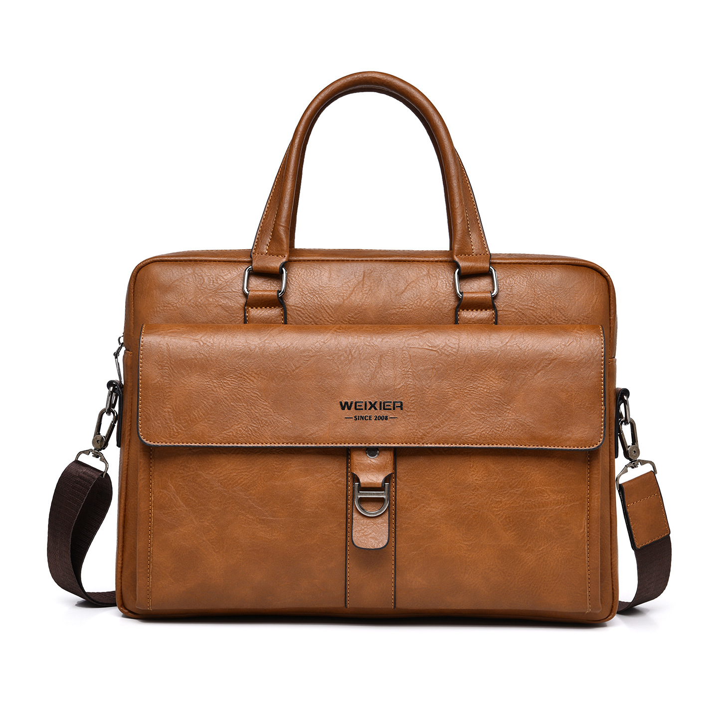 Leather Briefcase - حقيبة رجالية كلاسيكية من الجلد الصناعي