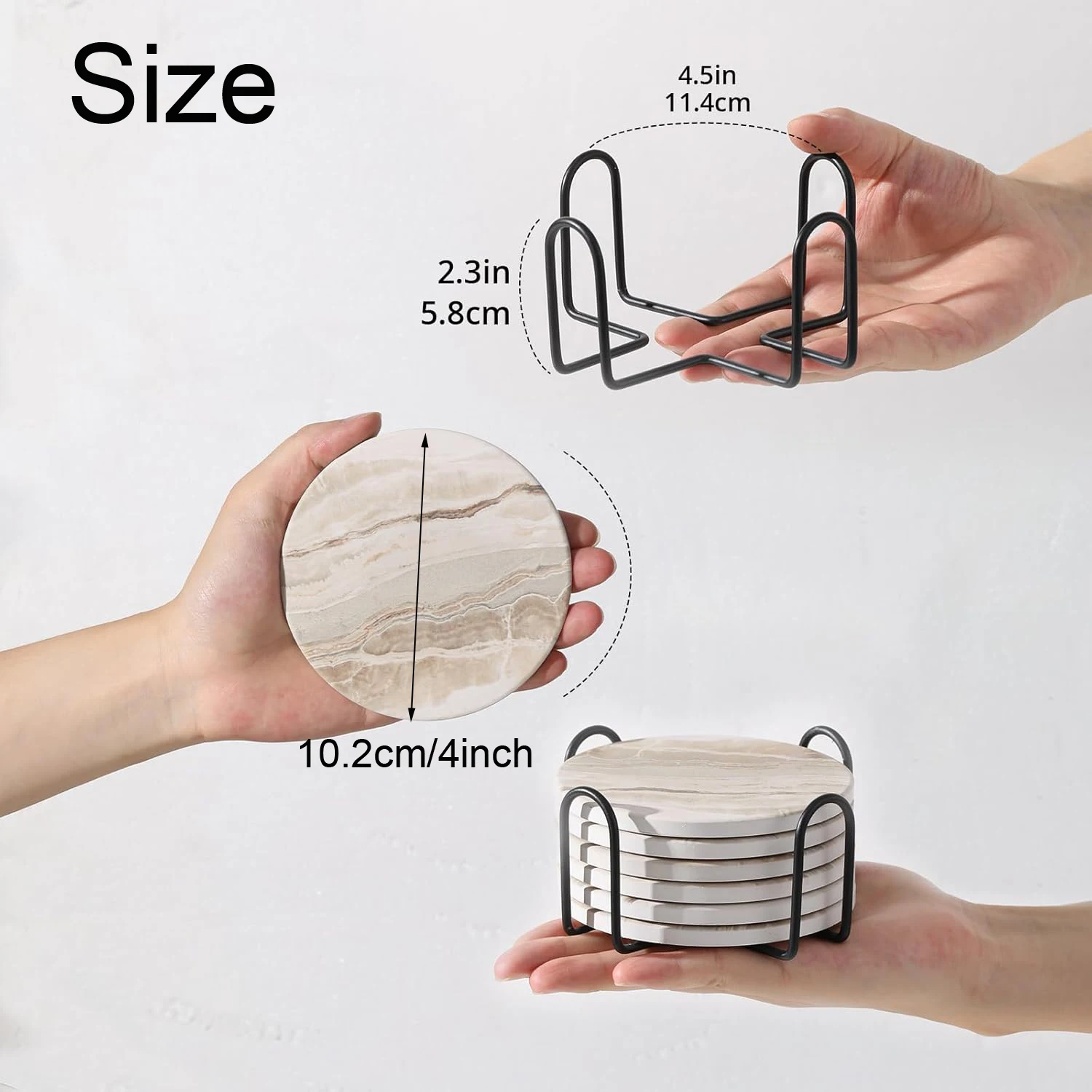 طقم من 6 قطع من حوامل الأكواب  - مراجعة Marble Coaster Set وسعره