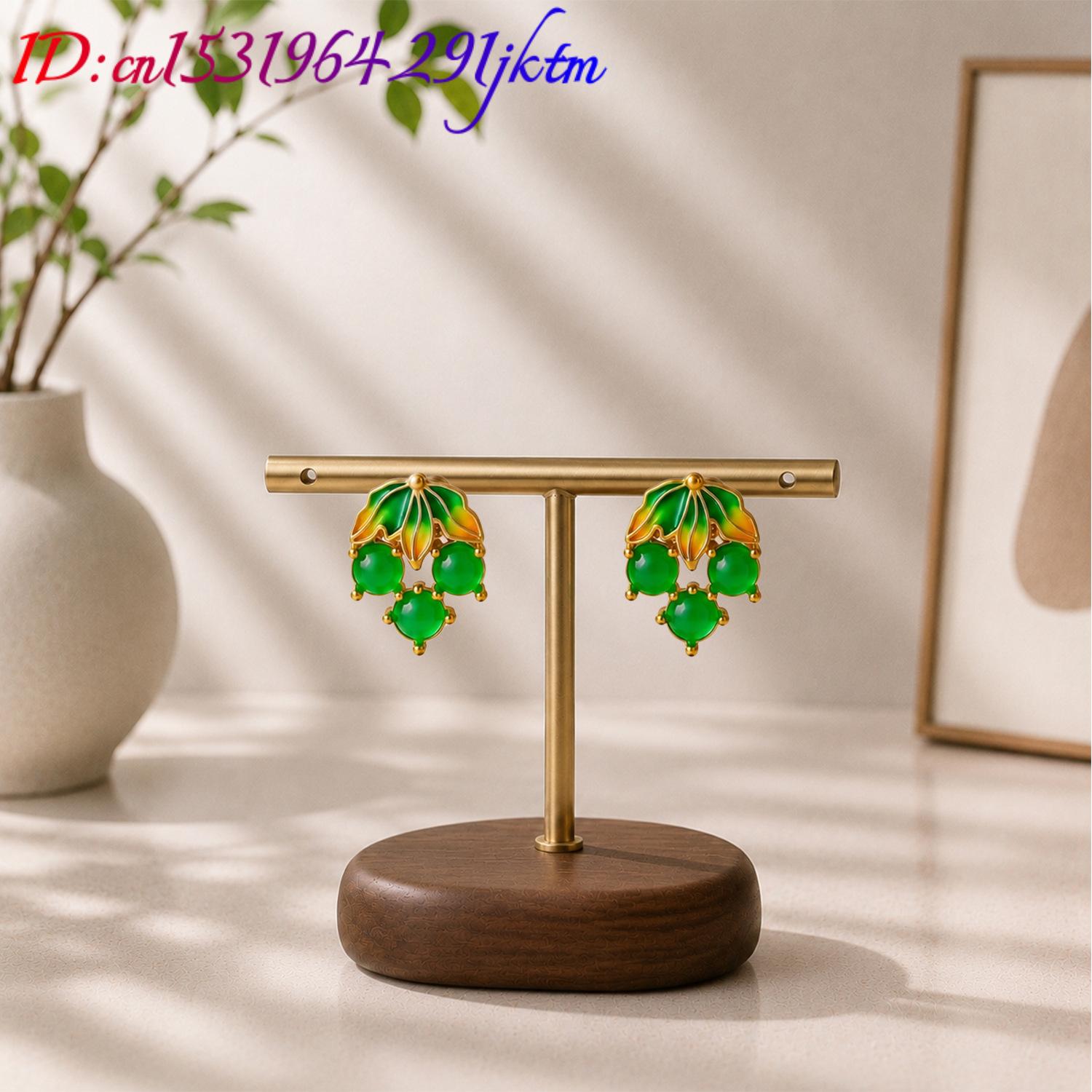 أقراط عنب من اليشم البورمي، مج - مراجعة Gold Plated Jewelry وسعره
