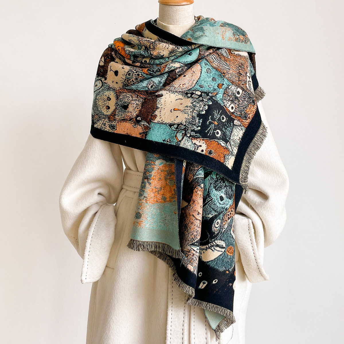 وشاح نسائي من الكشمير الصناعي، - مراجعة Cashmere Scarf وسعره