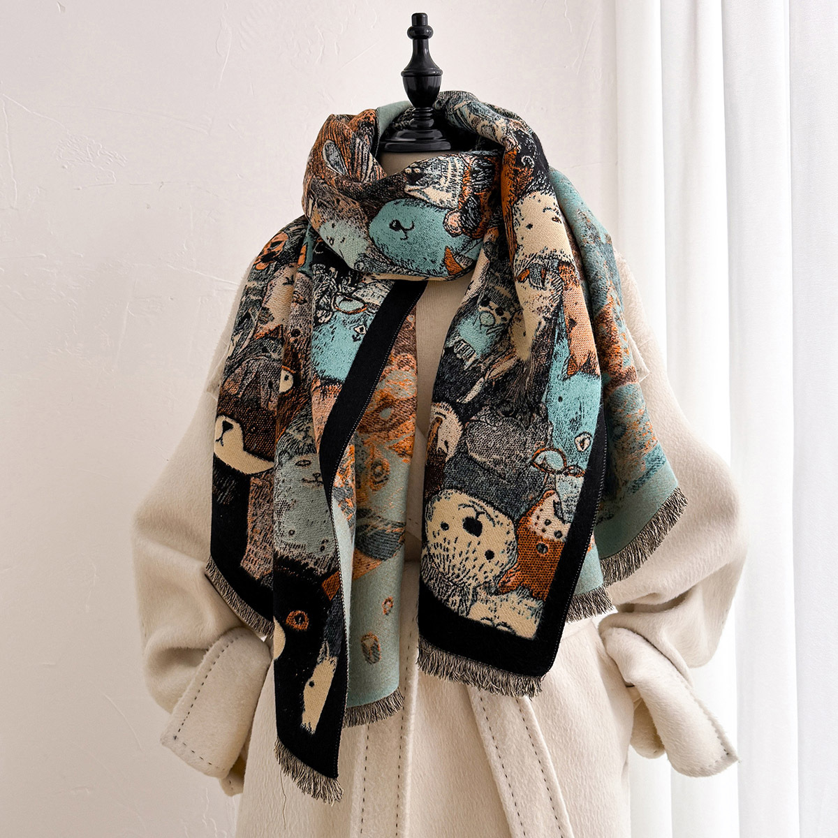 وشاح نسائي من الكشمير الصناعي، - مراجعة Cashmere Scarf وسعره