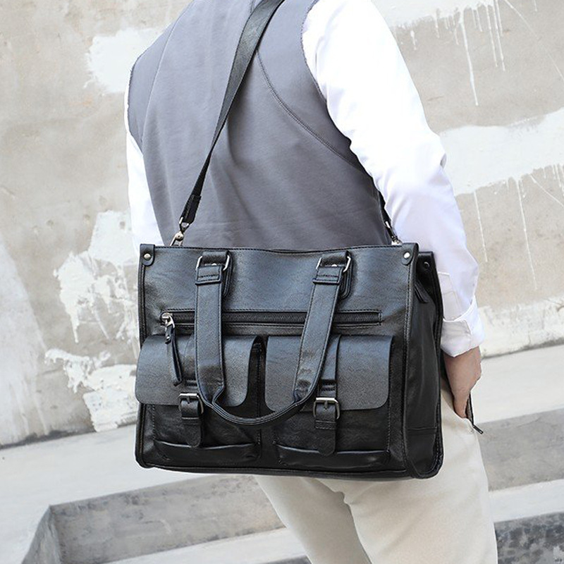 حقيبة كتف رجالية من الجلد الصن - مراجعة Leather Briefcase وسعره