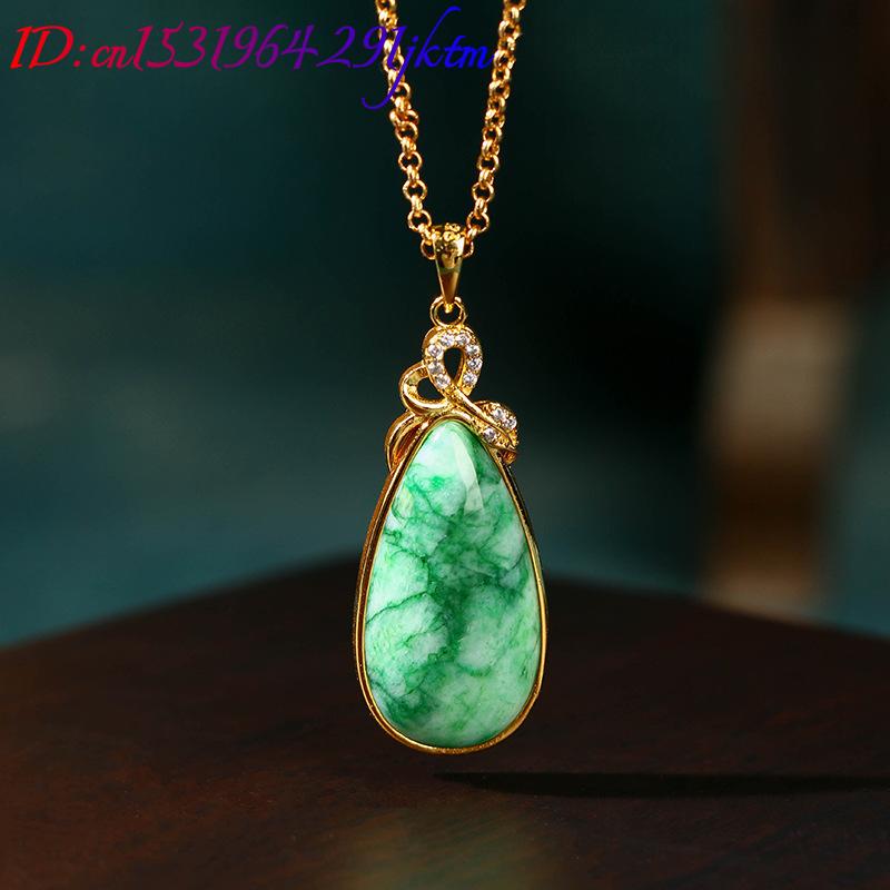 قلادة بحجر اليشم الطبيعي على ش - مراجعة Gold Plated Jewelry وسعره