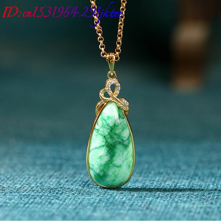 قلادة بحجر اليشم الطبيعي على ش - مراجعة Gold Plated Jewelry وسعره