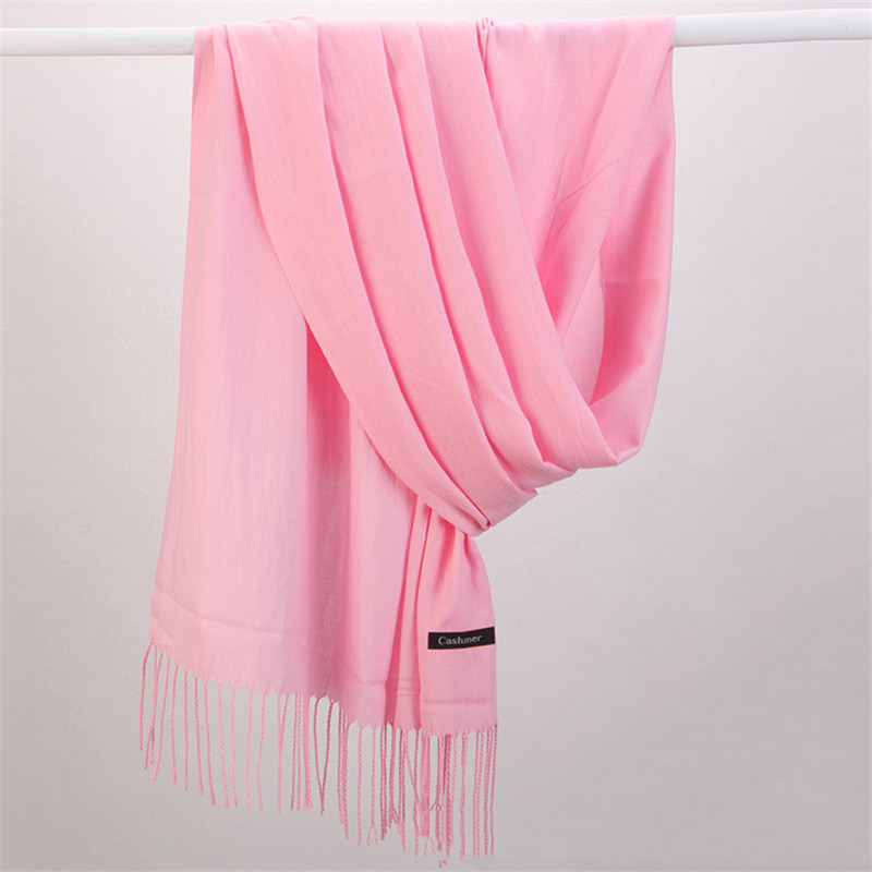 وشاح نسائي موضة 2023 بلون سادة - مراجعة Cashmere Scarf وسعره
