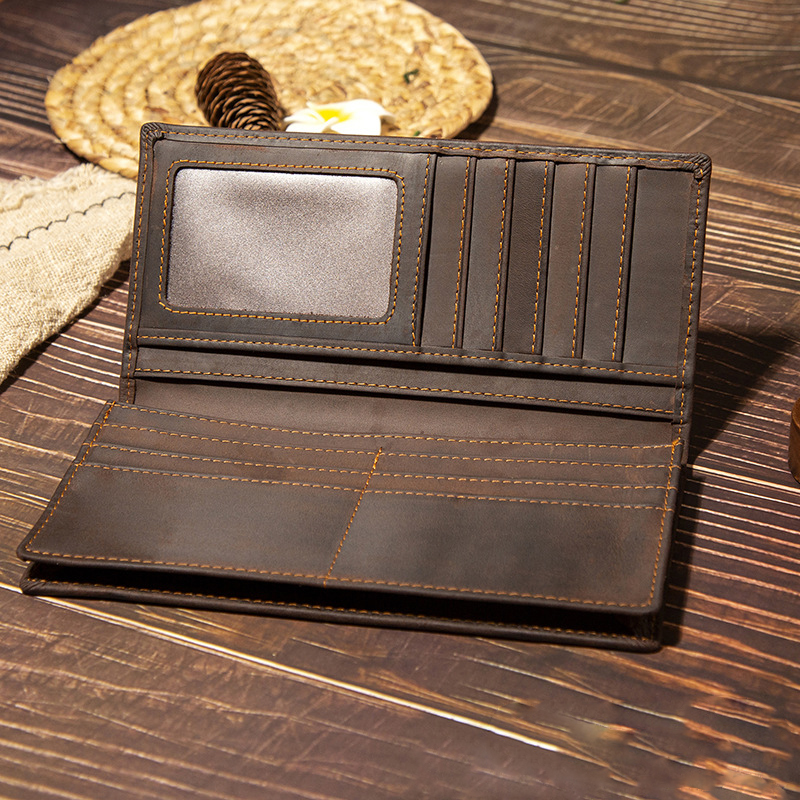 محفظة رجالية طويلة من الجلد ال - مراجعة Leather Wallet Men وسعره
