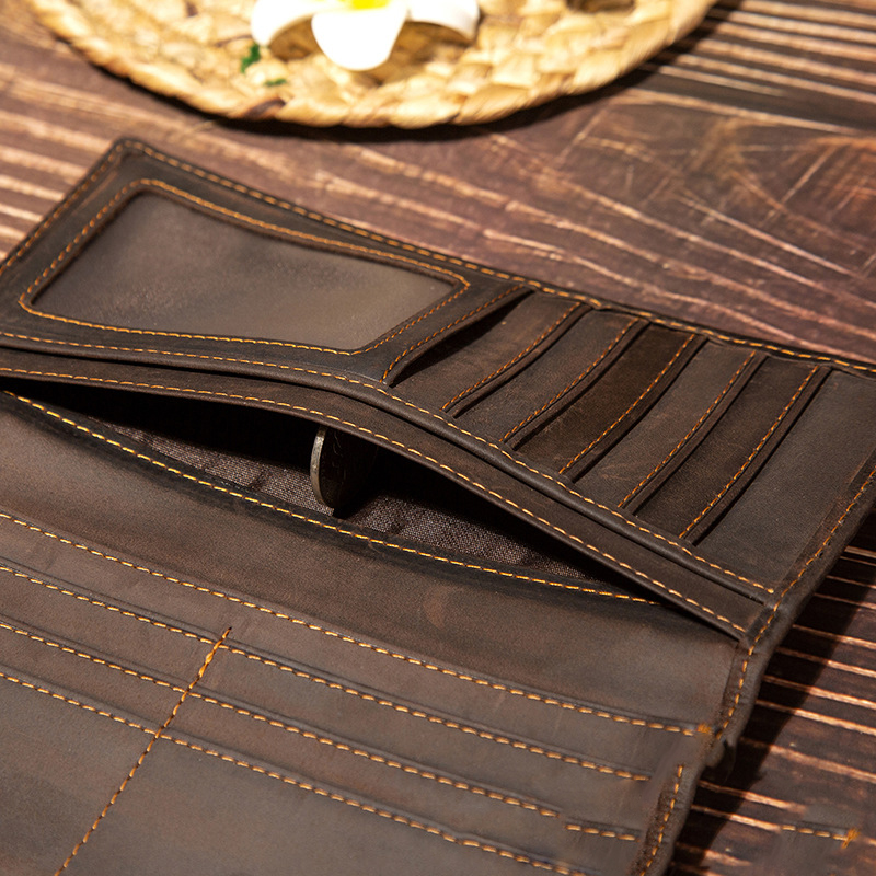 محفظة رجالية طويلة من الجلد ال - مراجعة Leather Wallet Men وسعره