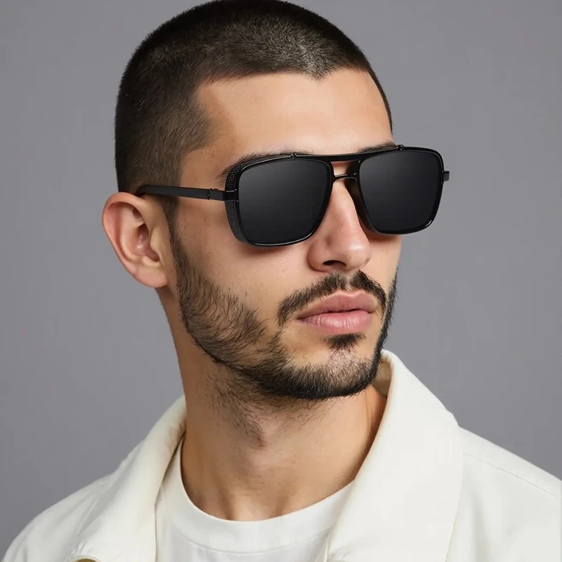 نظارات شمسية رجالية فاخرة مستط - مراجعة Sunglasses Uv400 وسعره