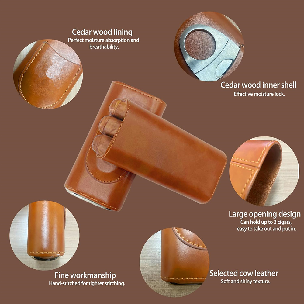 حافظة سيجار جلدية بثلاثة أصابع - مراجعة Premium Cigar Case وسعره
