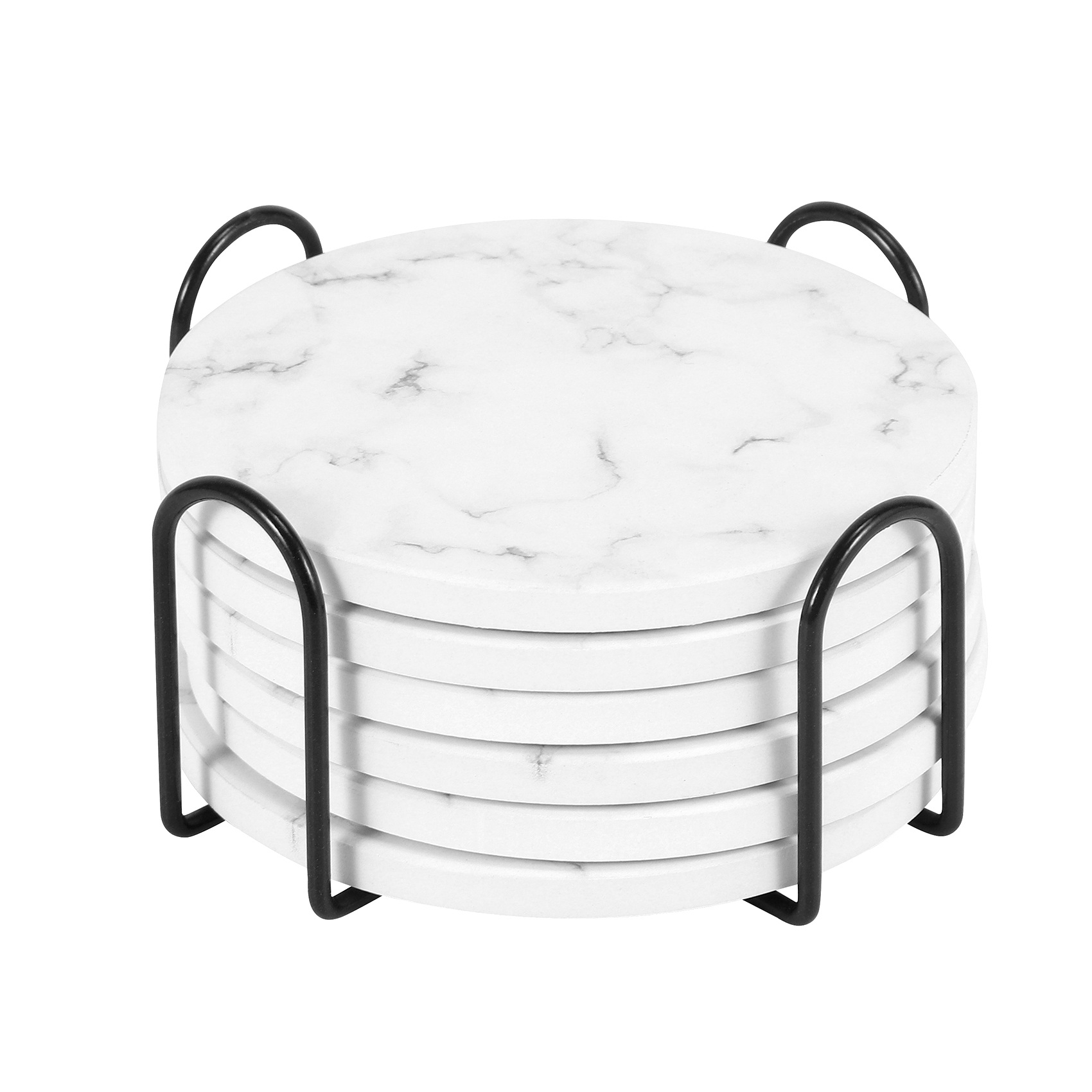 ABAH-مجموعة من حاملات الأكواب  - مراجعة Marble Coaster Set وسعره