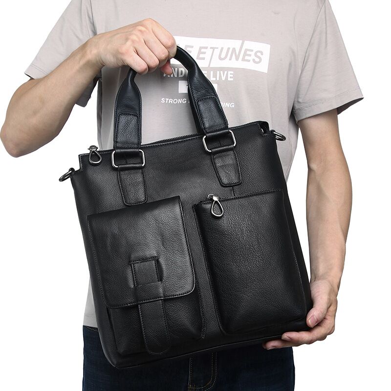 الرجال العمودي حقيبة يد الذكور - مراجعة Leather Briefcase وسعره