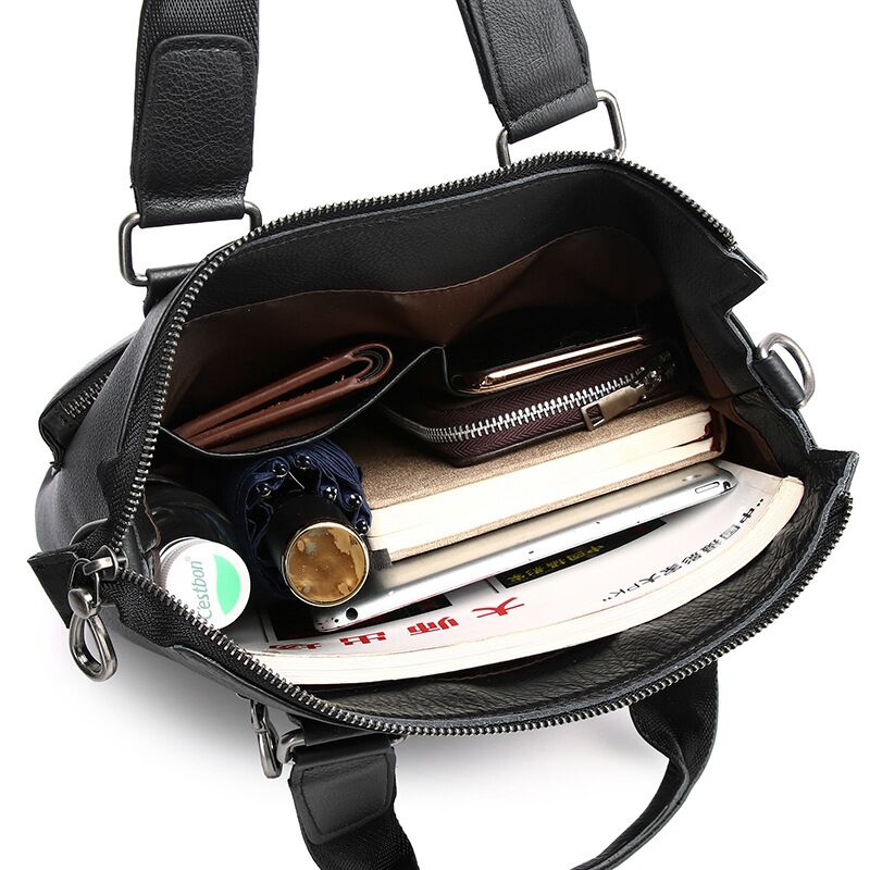 الرجال العمودي حقيبة يد الذكور - مراجعة Leather Briefcase وسعره