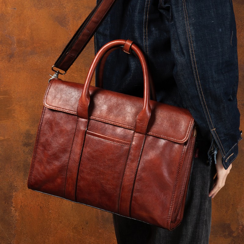 حقيبة يد من الجلد المدبوغ بالخ - مراجعة Leather Briefcase وسعره