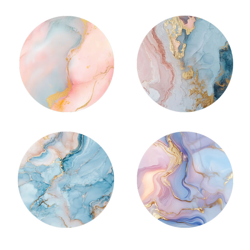 4 قطع من حاملات الأكواب المطبو - مراجعة Marble Coaster Set وسعره