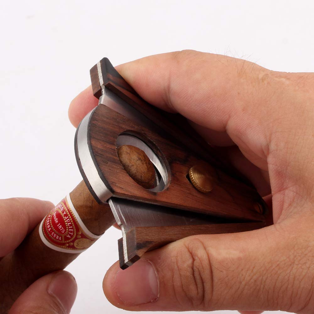 خشبية السيجار القاطع مقص سكين  - مراجعة Premium Cigar Case وسعره