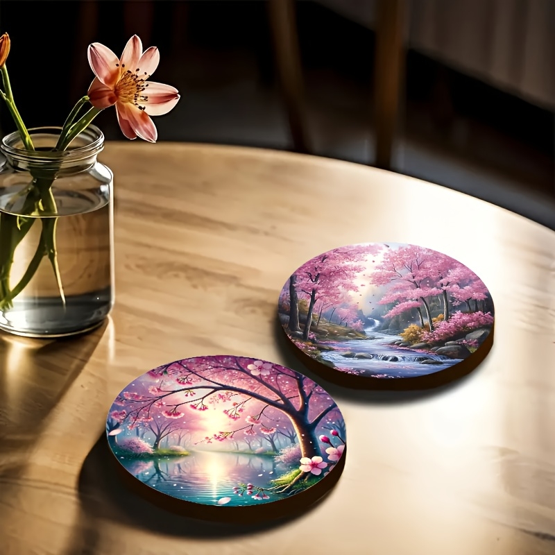 4/6 قطعة الوقايات الخشبية تتمي - مراجعة Marble Coaster Set وسعره