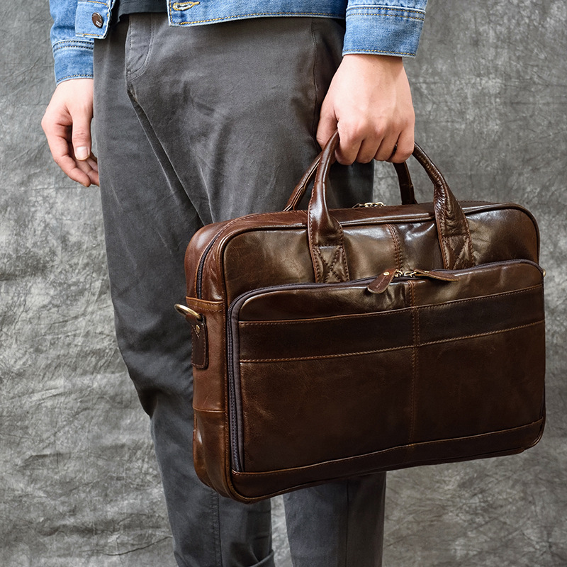 حقيبة يد فاخرة من الجلد الطبيع - مراجعة Leather Briefcase وسعره