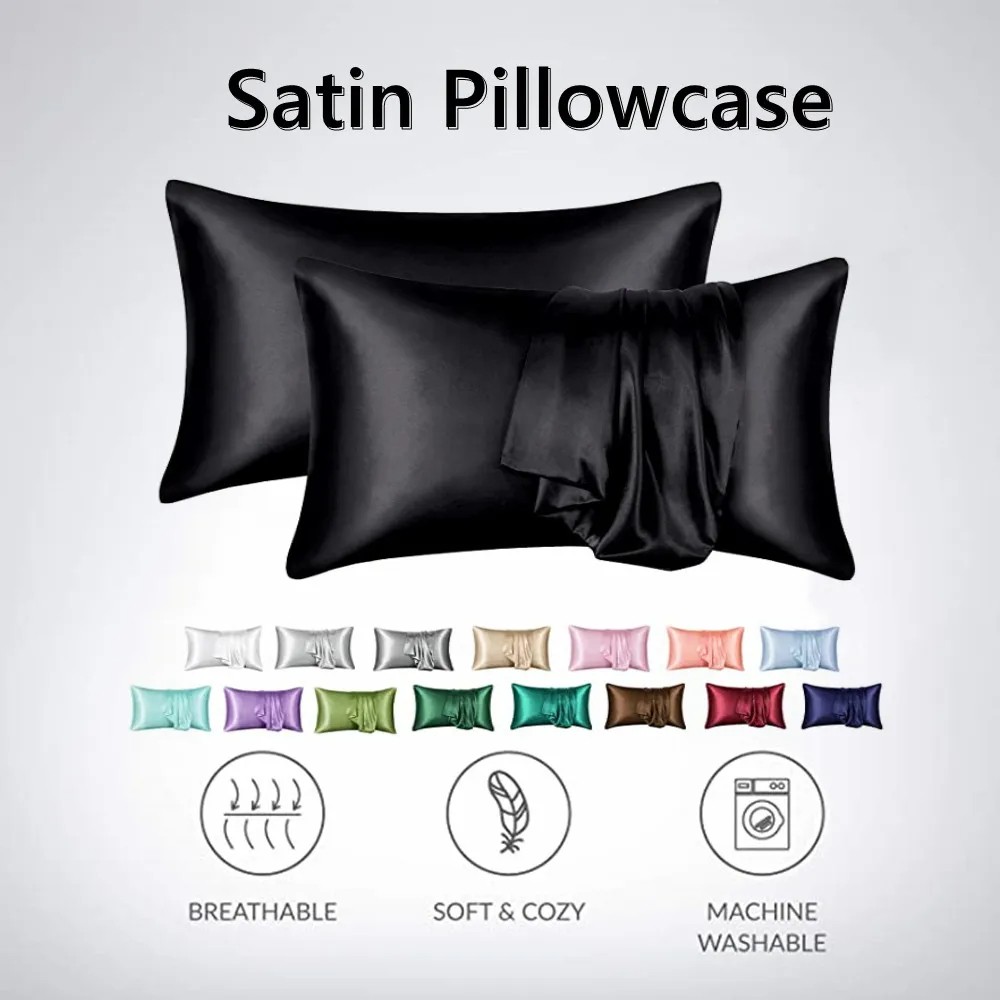 2 قطعة/الوحدة الصلبة حريري الس - مراجعة Silk Pillowcase وسعره