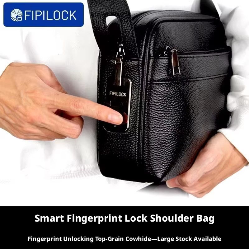 حقائب رجالية بقفل بصمة الإصبع، - مراجعة Leather Wallet Men وسعره