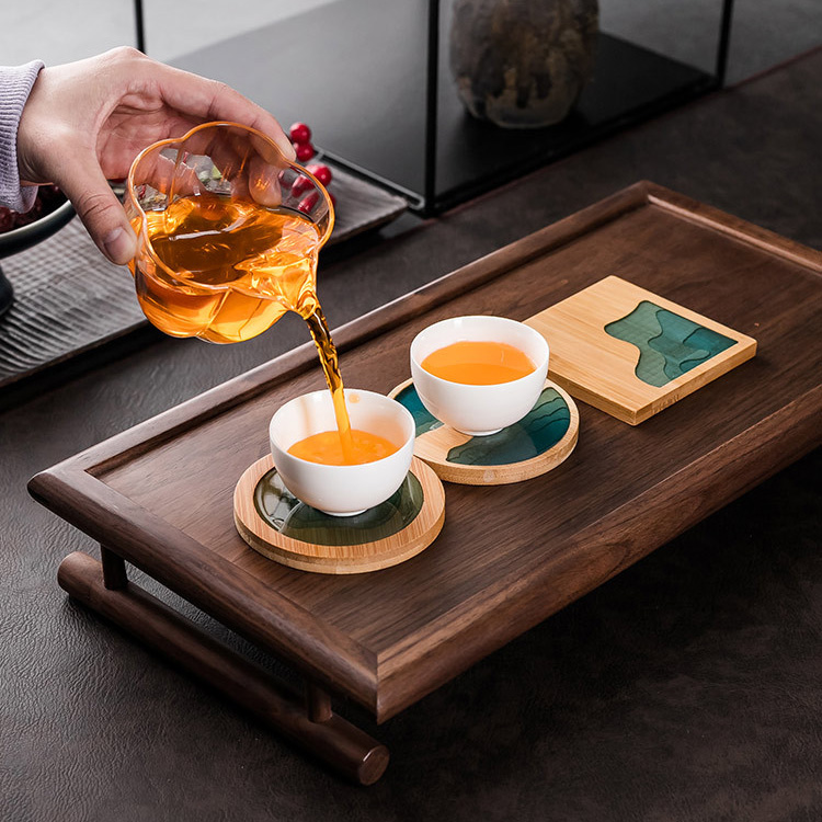 الإبداعية الخيزران الراتنج الإ - مراجعة Marble Coaster Set وسعره