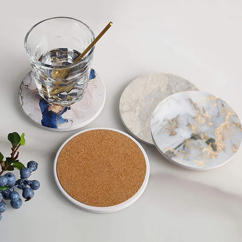 قواعد أكواب من الرخام الأبيض م - مراجعة Marble Coaster Set وسعره