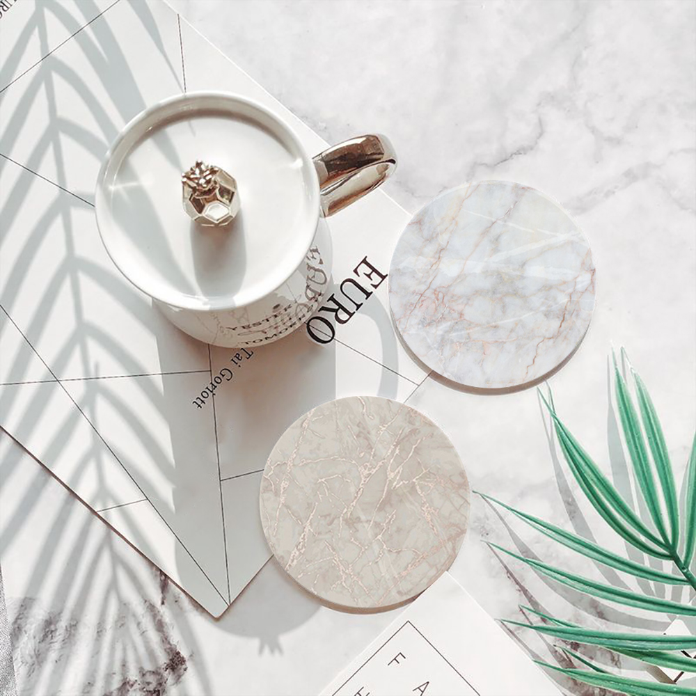 قواعد أكواب من الرخام الأبيض م - مراجعة Marble Coaster Set وسعره