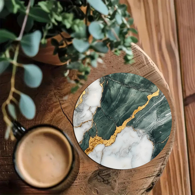 4 قطع من حاملات الأكواب المطبو - مراجعة Marble Coaster Set وسعره