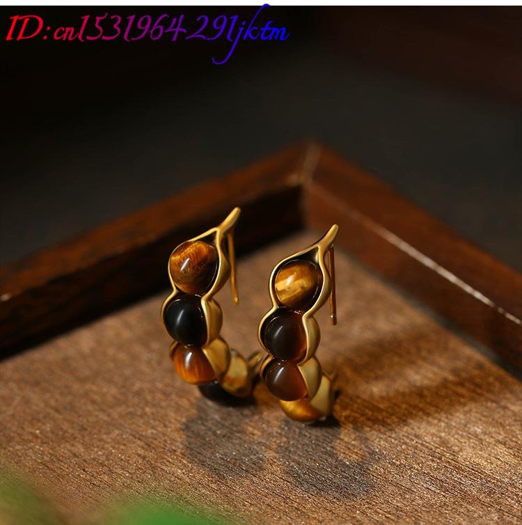 عين النمر قرنة أقراط الأحجار ا - مراجعة Gold Plated Jewelry وسعره