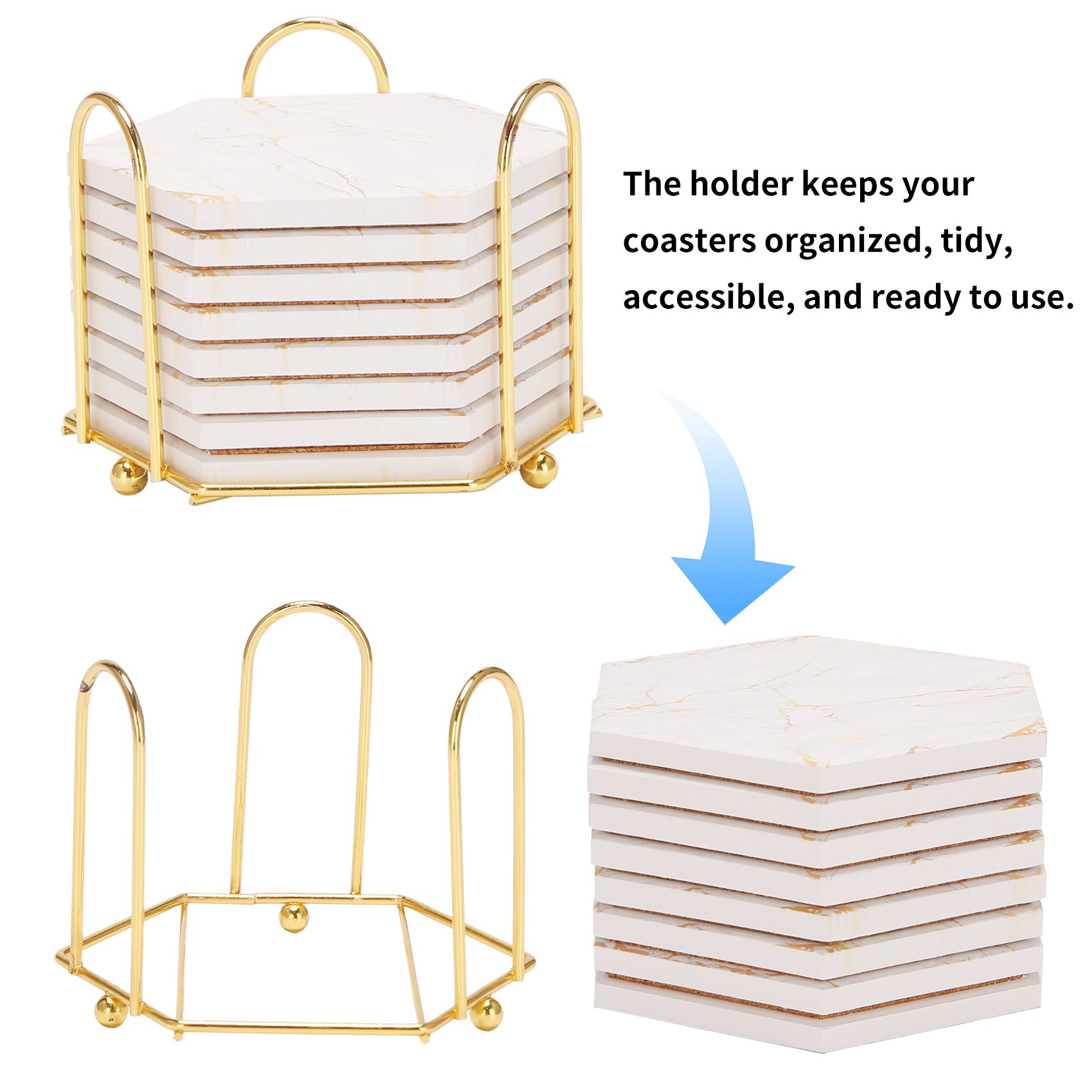 A69E8 قواعد أكواب من البولي كر - مراجعة Marble Coaster Set وسعره