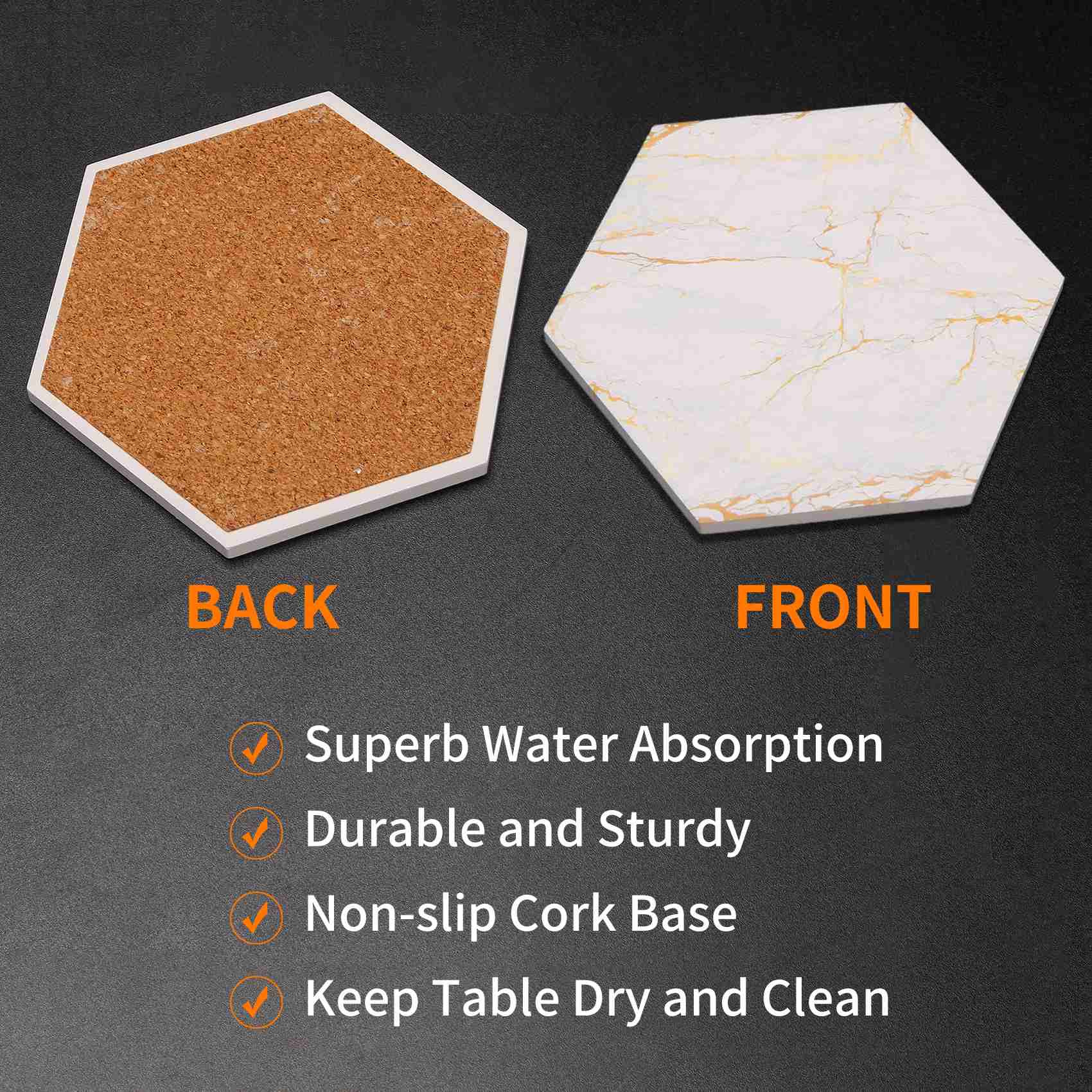 A69E8 قواعد أكواب من البولي كر - مراجعة Marble Coaster Set وسعره