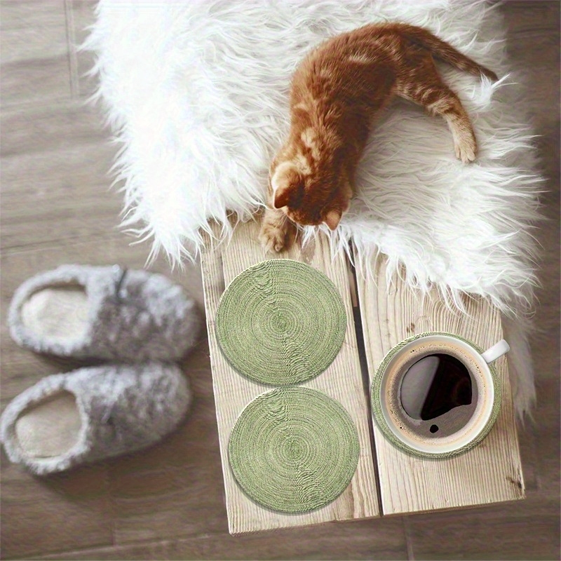 6 قطعة 4in جولة الرجعية الأخضر - مراجعة Marble Coaster Set وسعره